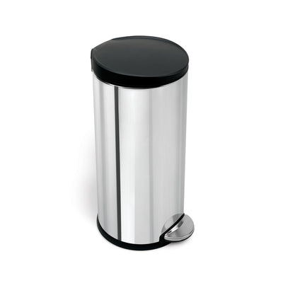 30L classic round pedal bin with plastic lid