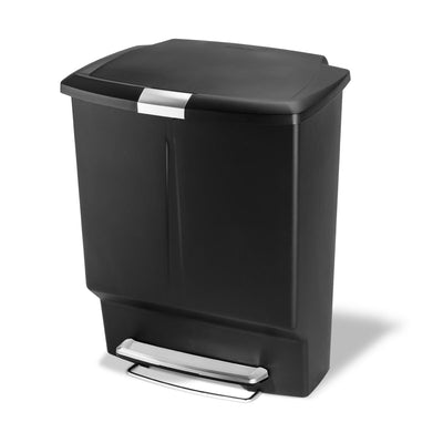 60L rectangular recycler plastic pedal bin