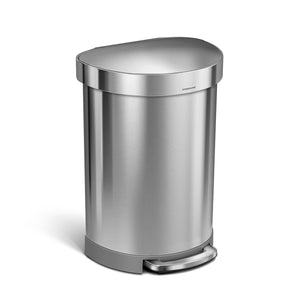 simplehuman 60L semi-round pedal bin with liner rim 