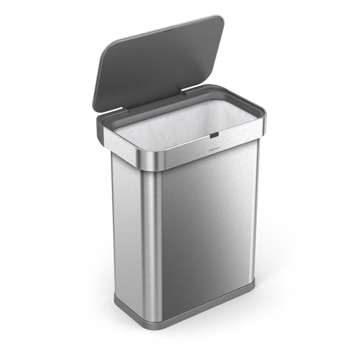 simplehuman 58L rectangular sensor bin with voice and motion control 