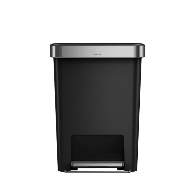 45 litre, rectangular pedal bin with liner pocket