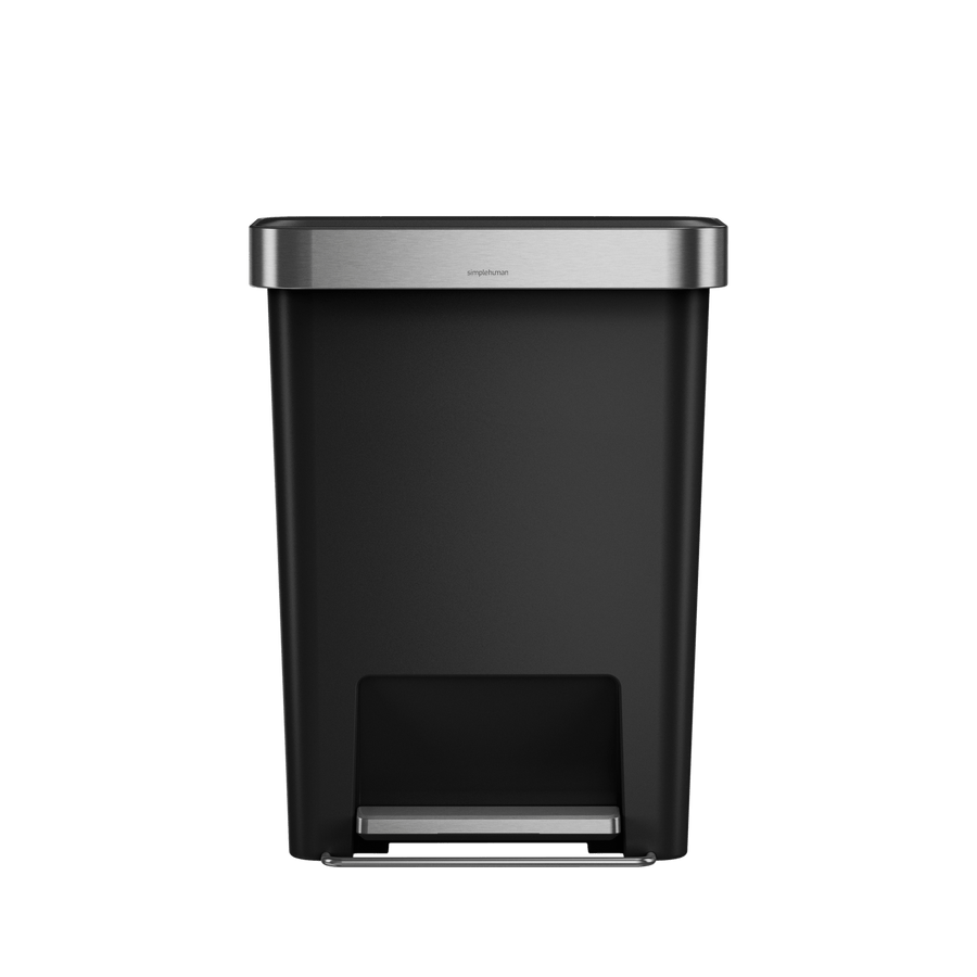 45 litre, rectangular pedal bin with liner pocket