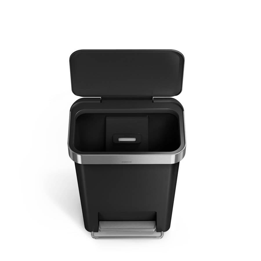 45 litre, rectangular pedal bin with liner pocket