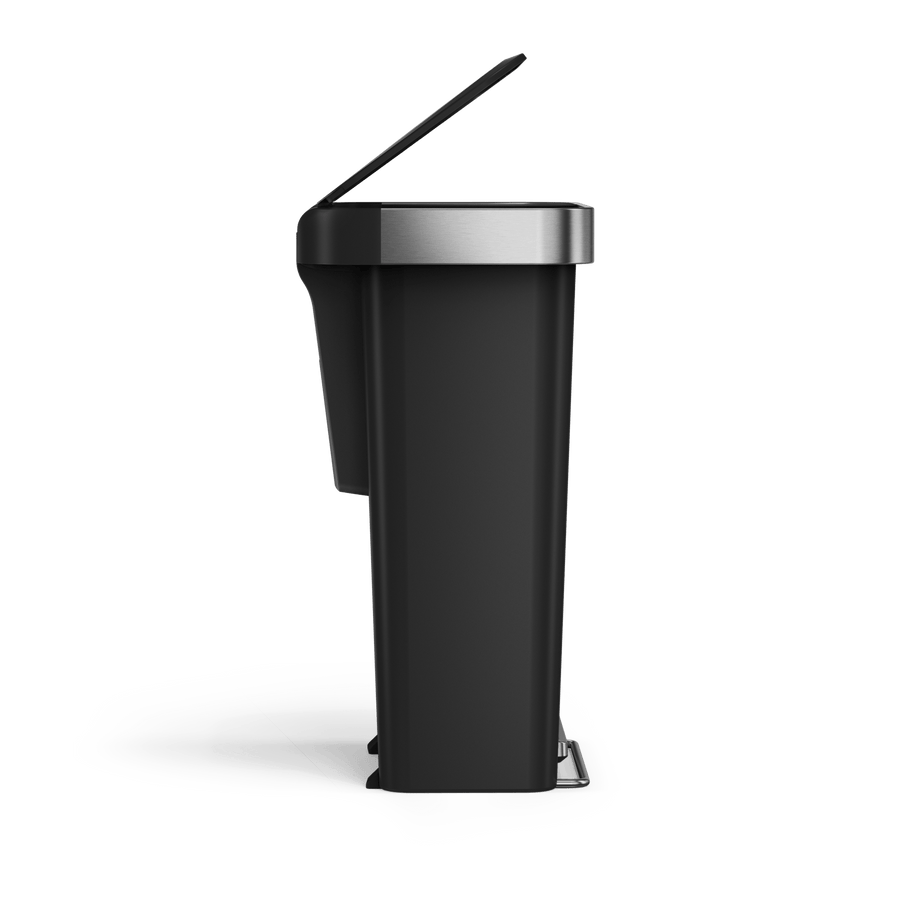 45 litre, rectangular pedal bin with liner pocket