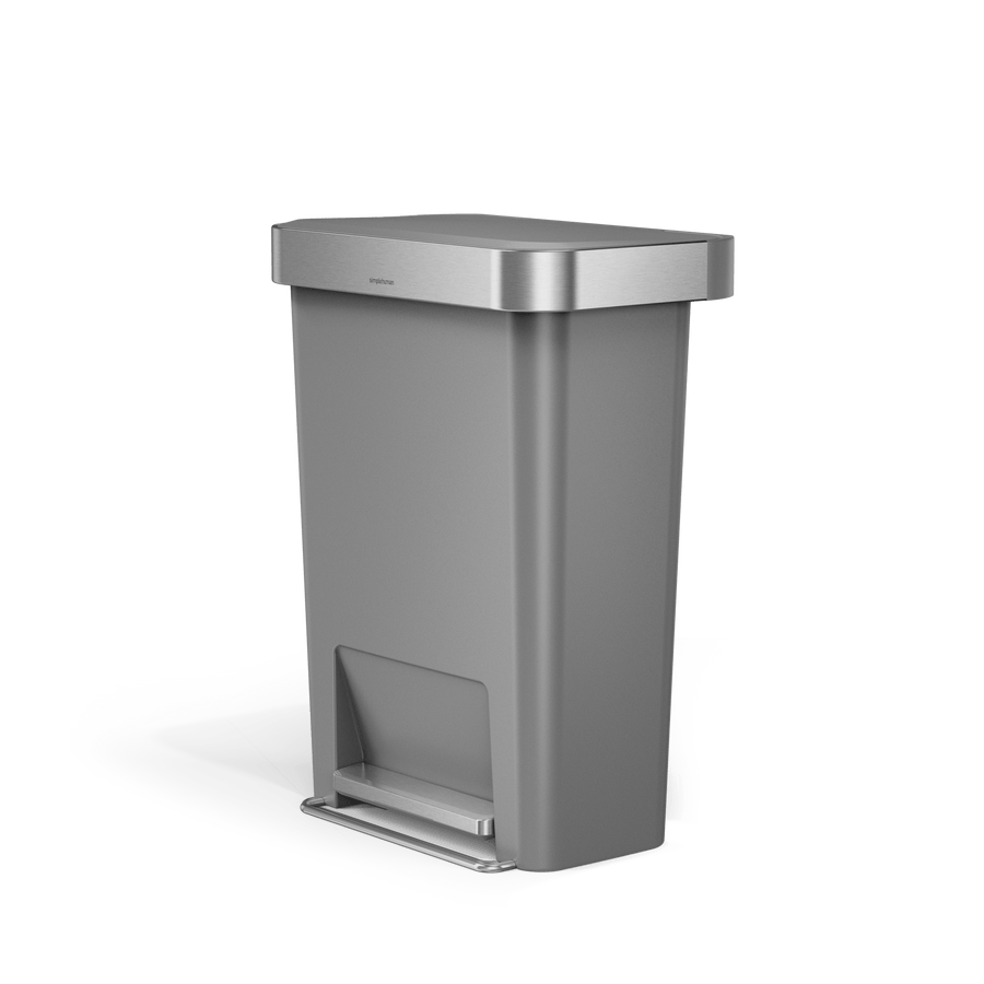 45 litre, rectangular pedal bin with liner pocket