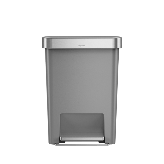 45 litre, rectangular pedal bin with liner pocket