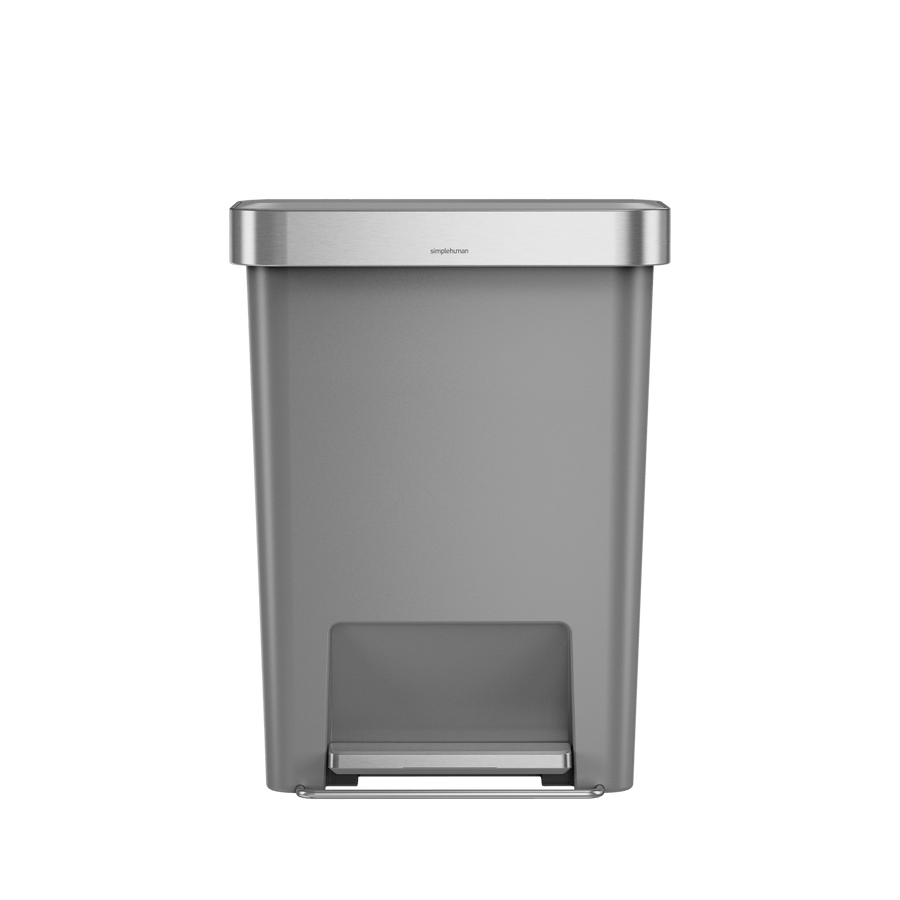 45 litre, rectangular pedal bin with liner pocket