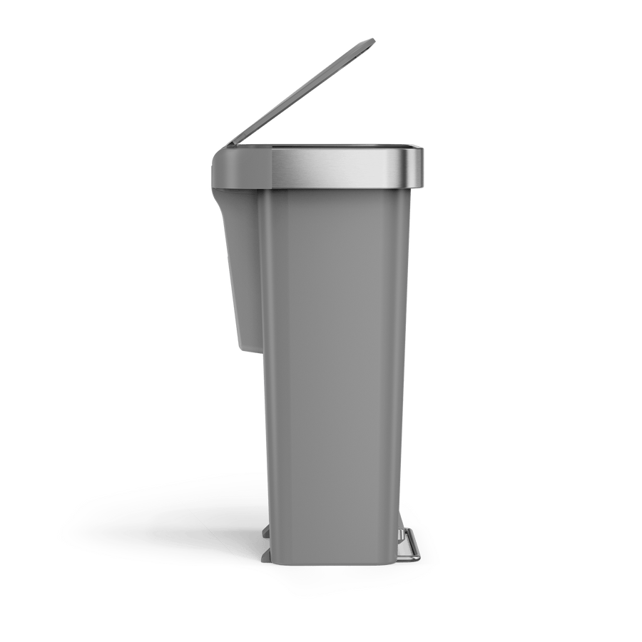 45 litre, rectangular pedal bin with liner pocket