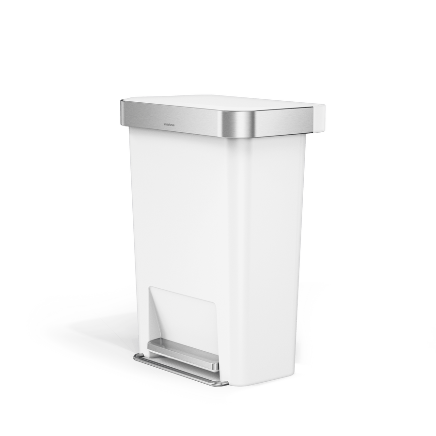 45 litre, rectangular pedal bin with liner pocket