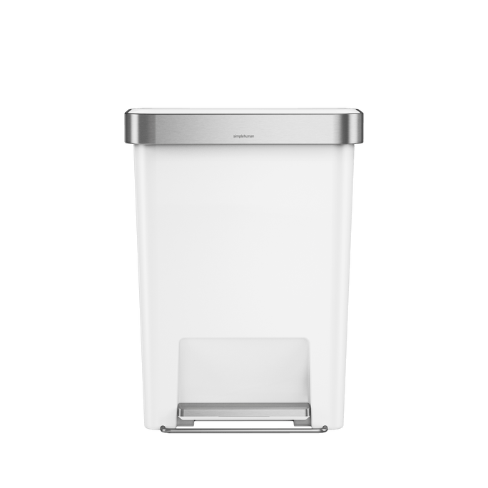 45 litre, rectangular pedal bin with liner pocket