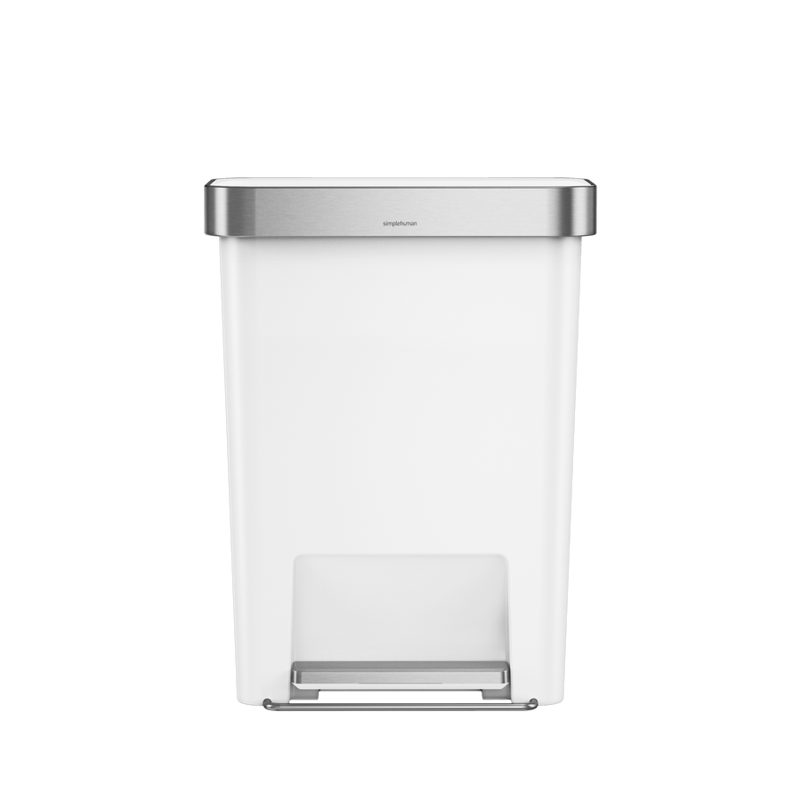 45 litre, rectangular pedal bin with liner pocket