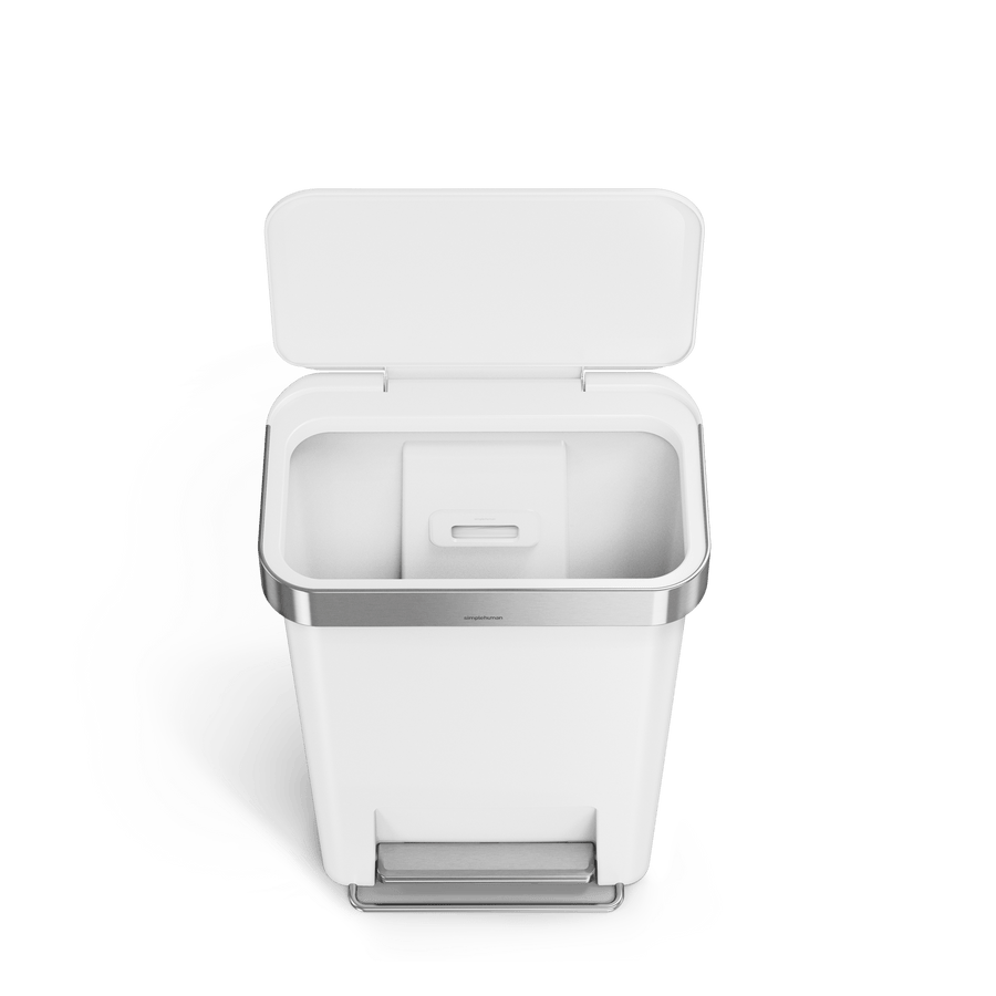 45 litre, rectangular pedal bin with liner pocket