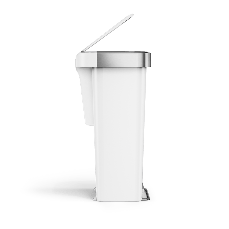 45 litre, rectangular pedal bin with liner pocket