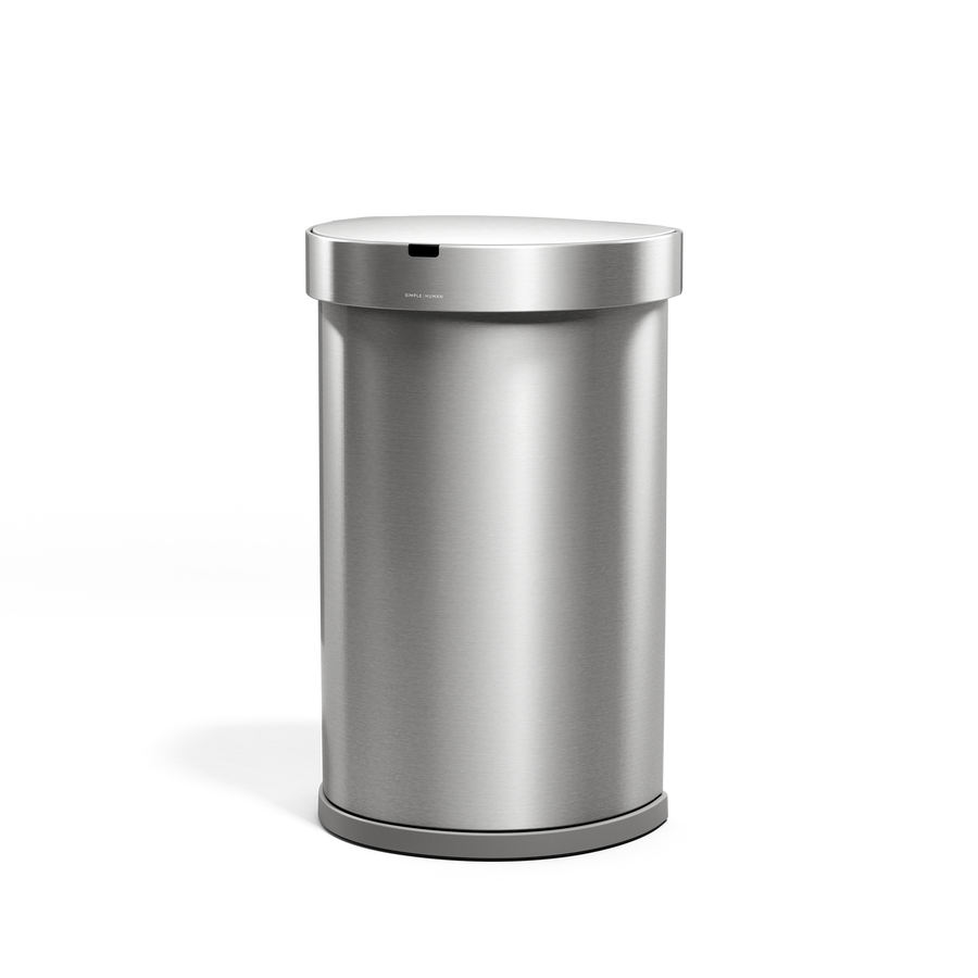 45 litre, semi-round sensor bin with liner pocket