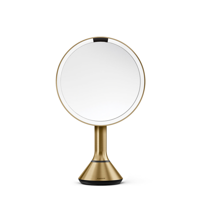Simplehuman's Sensor Mirror Round in the Brass Finish. 