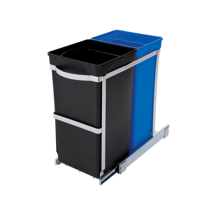 35L dual compartment under counter pull-out bin - 3/4 view main image