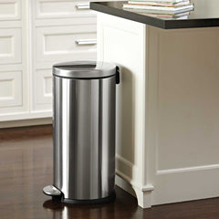 30L round pedal bin - brushed finish - lifestyle in kitchen