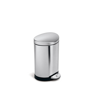 6 litre, semi-round pedal bin