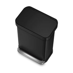 55 litre, rectangular pedal bin with liner pocket