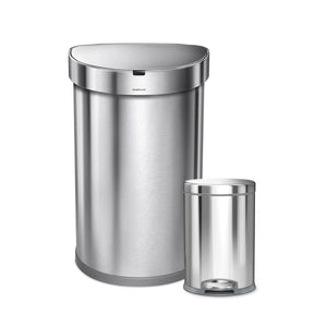 45 litre semi-round sensor can + 4.5 litre round step can with grey trim