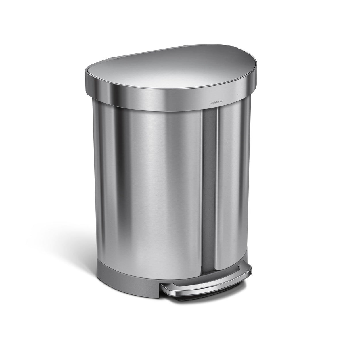 55 litre dual compartment semi-round pedal bin